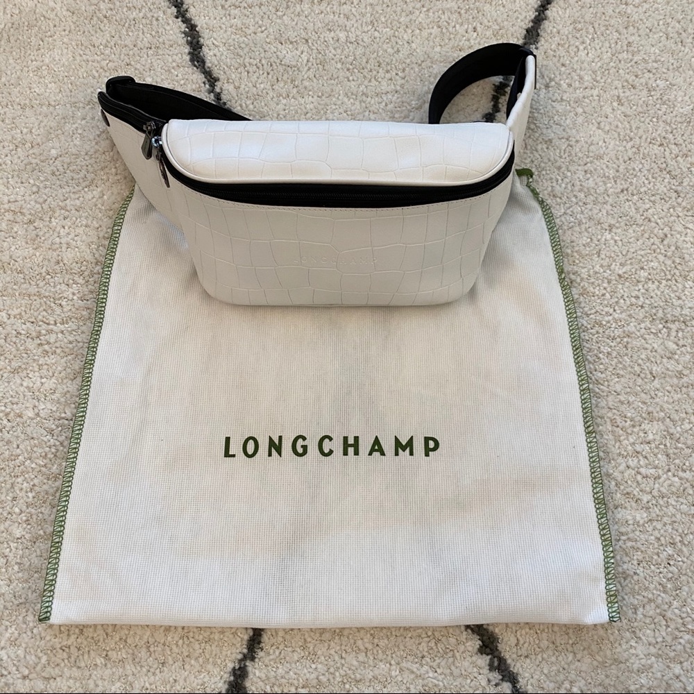 Longchamp Crocodile-Embossed Leather Belt Bag